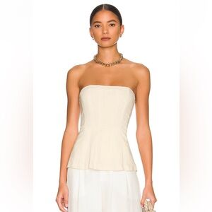 NWT L’Academie Lorena Strapless Top in Beige